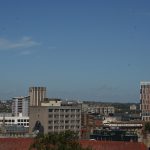 A picture of towers from the Trenchard Street car park in Bristol, England.