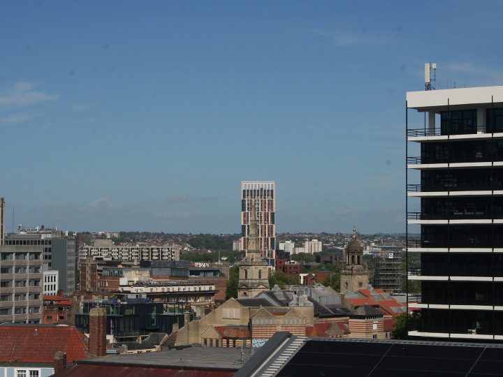 A picture of Castle Park View from the Trenchard Street car park in Bristol, England.