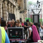 A picture from a public filming for the Doctor Who special The Giggle in Bristol, United Kingdom. Catherine Tate can