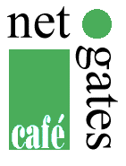 The NetGates Café logo from its 1998 website